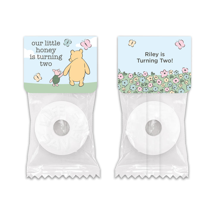 Our Little Honey is Turning One, Winnie the Pooh & Piglet Blue Skies Birthday, Life Saver Mint Favors