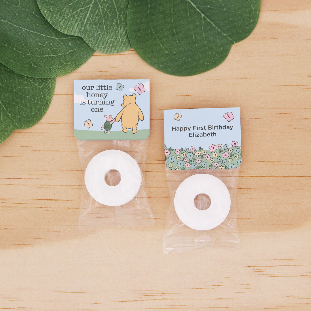 Our Little Honey is Turning One, Winnie the Pooh & Piglet Blue Skies Birthday, Life Saver Mint Favors