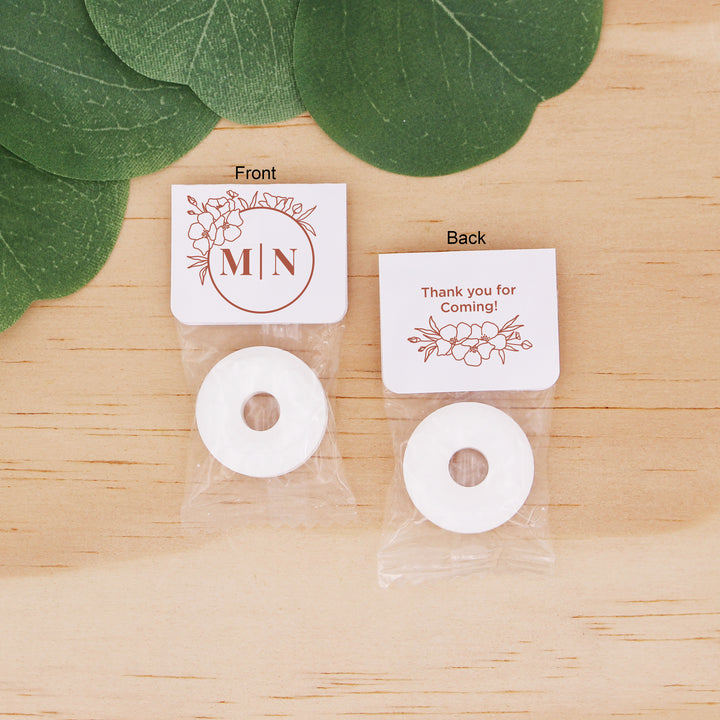 Wedding Favor Mints, Floral Line Drawing