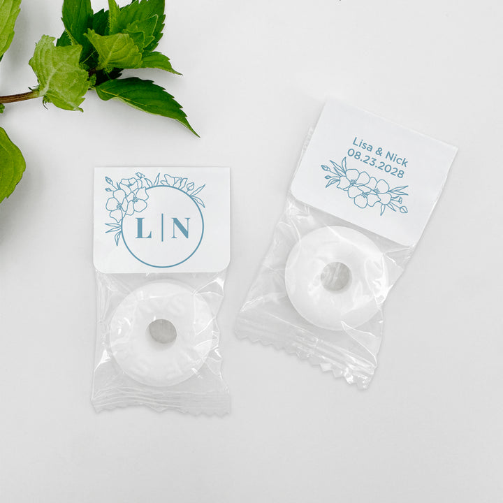 Wedding Favor Mints, Floral Line Drawing