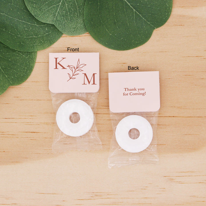 Wedding Favor Mints, Wedding Initials, Botanical Monogram