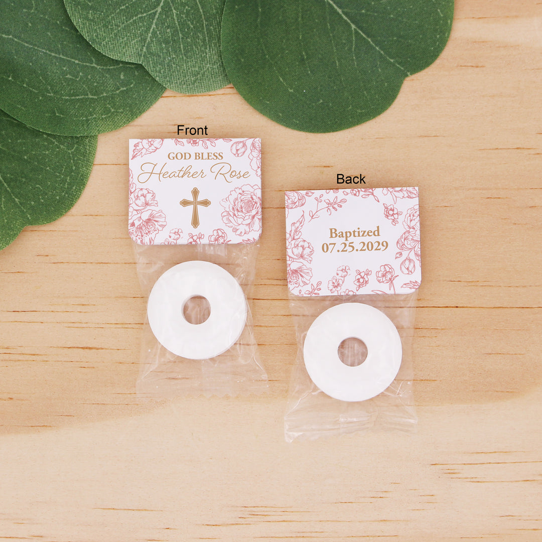 Mint to Be Baptism Favors, First Holy Communion Favors, Chinoiserie Toile Baptism Life Saver Mints