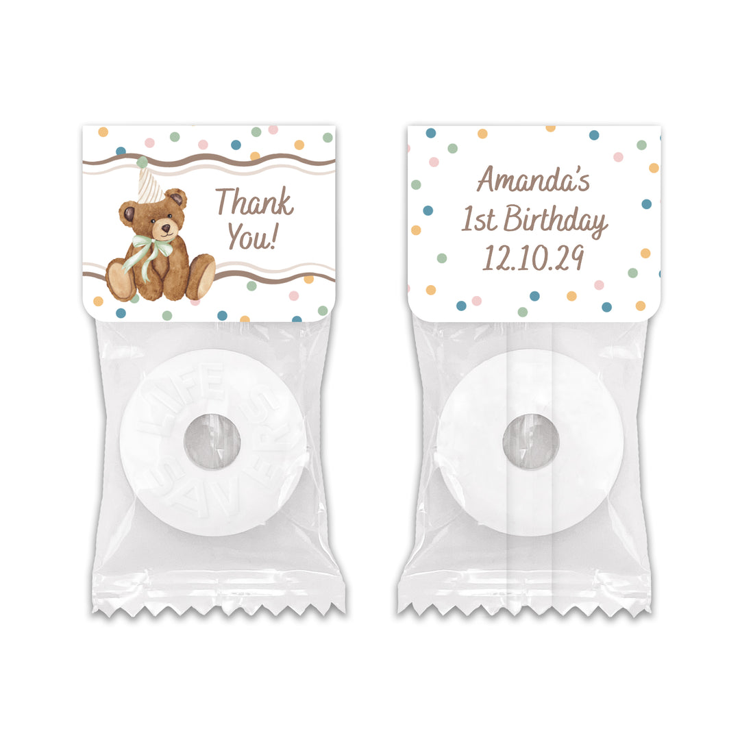 Bear Birthday, Beary 1st Birthday, Two Cute to Bear, Life Saver Mints