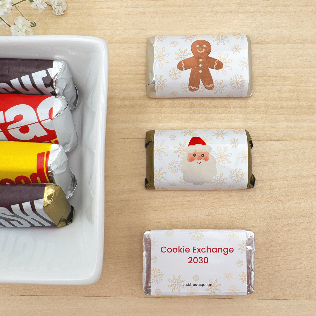 Assorted Hershey®’s Miniatures™, Christmas Mini Chocolate Bars Personalized, Assorted Chocolate Minis or Wrappers Only, Holiday Icons