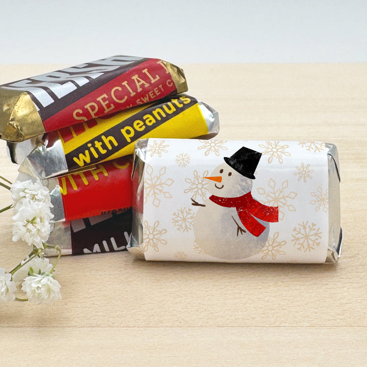 Assorted Hershey®’s Miniatures™, Christmas Mini Chocolate Bars Personalized, Assorted Chocolate Minis or Wrappers Only, Holiday Icons