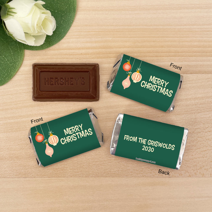 Assorted Hershey®’s Miniatures™, Christmas Mini Chocolate Bars Personalized, Mid-Century Christmas Chocolates
