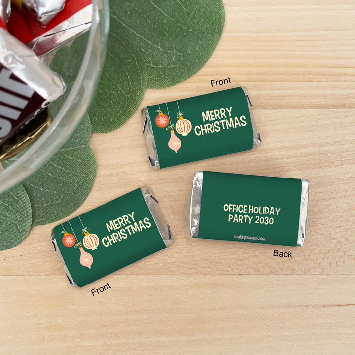 Assorted Hershey®’s Miniatures™, Christmas Mini Chocolate Bars Personalized, Mid-Century Christmas Chocolates