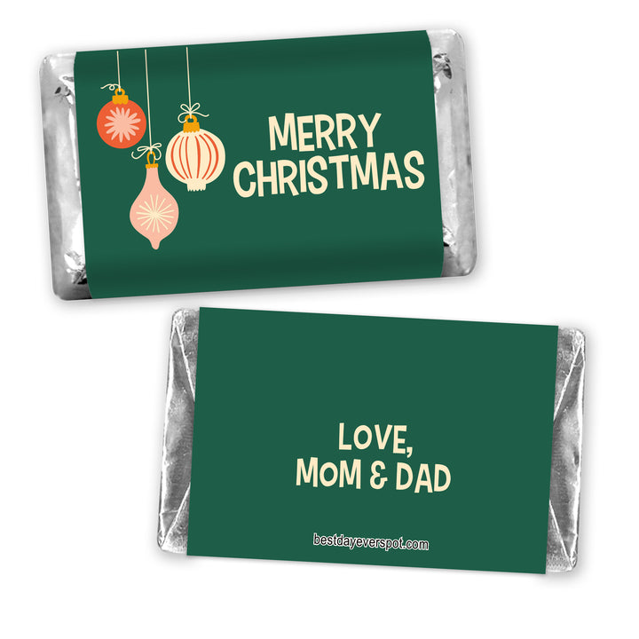 Assorted Hershey®’s Miniatures™, Christmas Mini Chocolate Bars Personalized, Mid-Century Christmas Chocolates