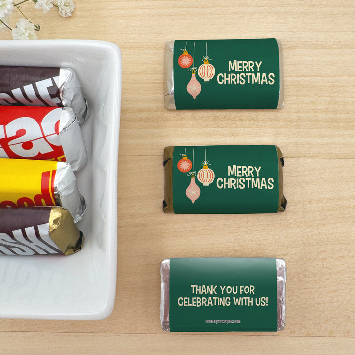 Assorted Hershey®’s Miniatures™, Christmas Mini Chocolate Bars Personalized, Mid-Century Christmas Chocolates