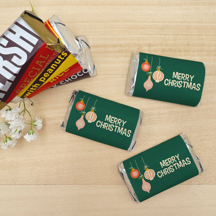 Assorted Hershey®’s Miniatures™, Christmas Mini Chocolate Bars Personalized, Mid-Century Christmas Chocolates