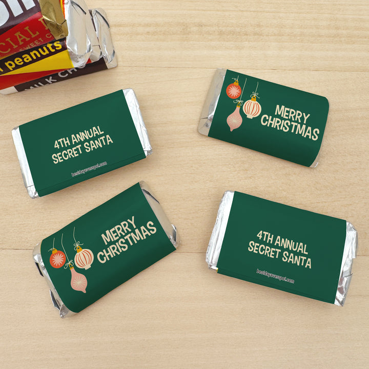 Assorted Hershey®’s Miniatures™, Christmas Mini Chocolate Bars Personalized, Mid-Century Christmas Chocolates