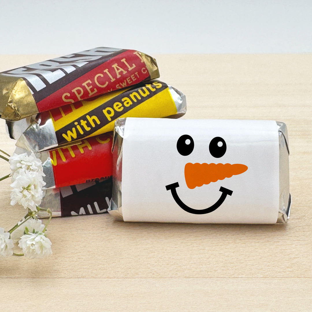 Assorted Hershey®’s Miniatures™, Snowman Miniature Chocolate Bars Personalized, Assorted Chocolate Minis or Wrappers Only, Snowman