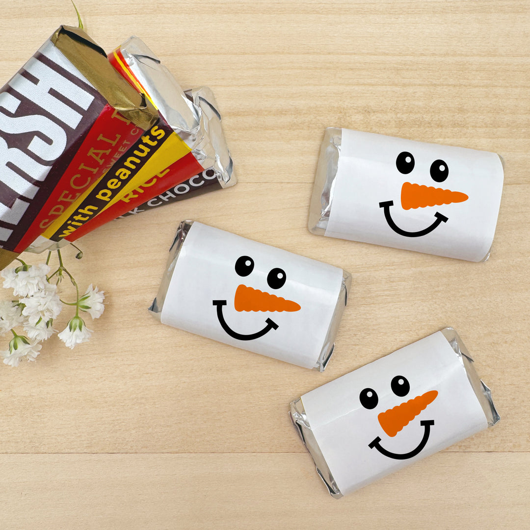 Assorted Hershey®’s Miniatures™, Snowman Miniature Chocolate Bars Personalized, Assorted Chocolate Minis or Wrappers Only, Snowman
