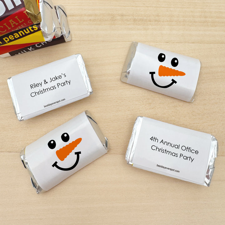 Assorted Hershey®’s Miniatures™, Snowman Miniature Chocolate Bars Personalized, Assorted Chocolate Minis or Wrappers Only, Snowman