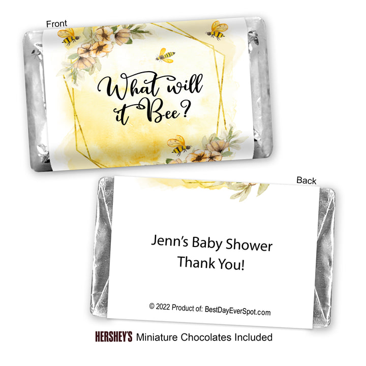 Mommy to Bee Baby Shower, Hershey Miniatures, Baby Shower Favors, Bee Themed Baby Shower