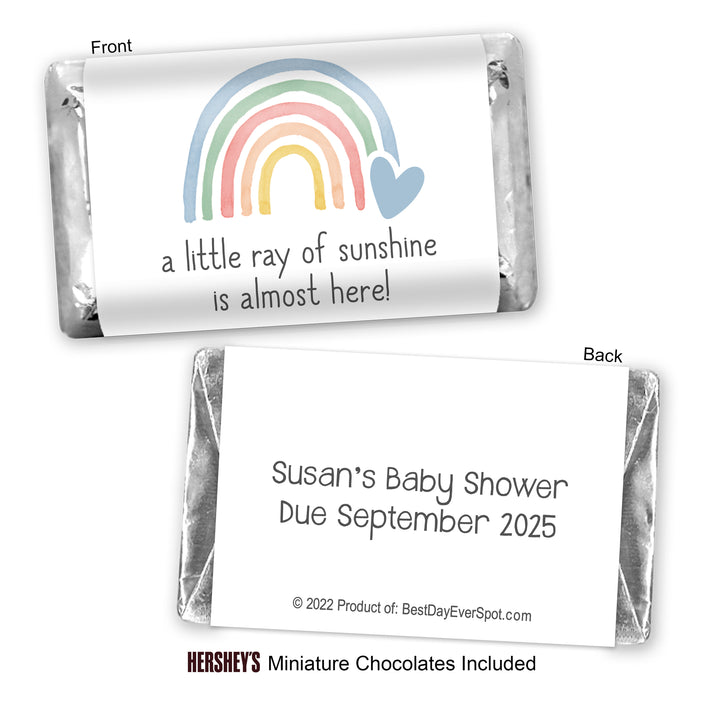 Rainbow Themed Baby Shower, Hershey Miniatures, Baby Shower Favors