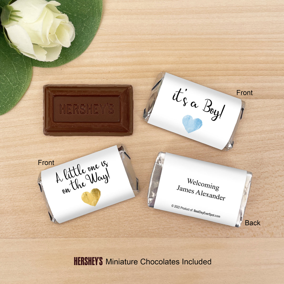 Classic Baby Shower, Hershey Miniatures, Baby Shower Favors