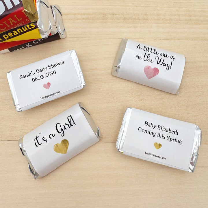Classic Baby Shower, Hershey Miniatures, Baby Shower Favors