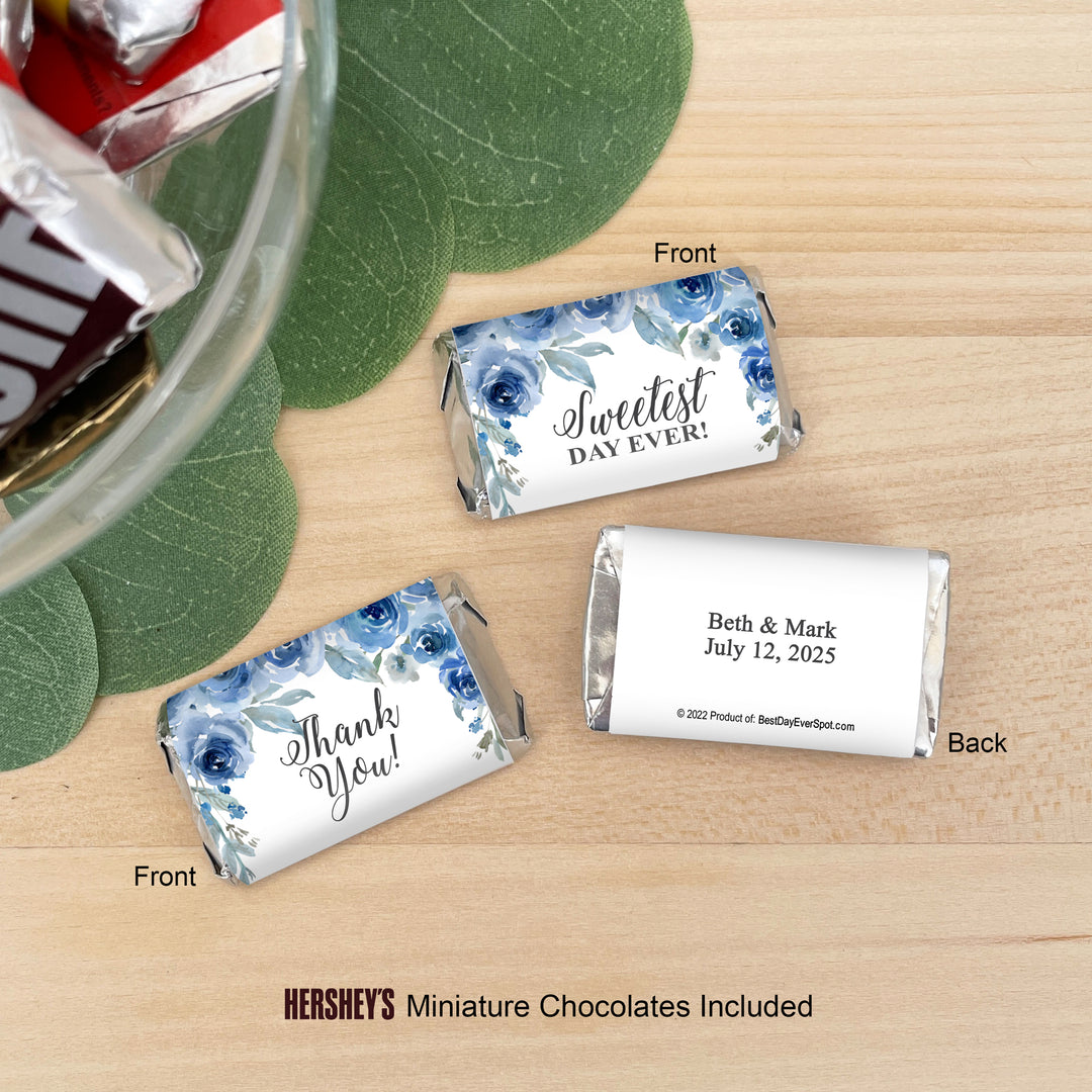 Wedding Favors, Hershey Miniatures, Bridal Shower Favors, Blue