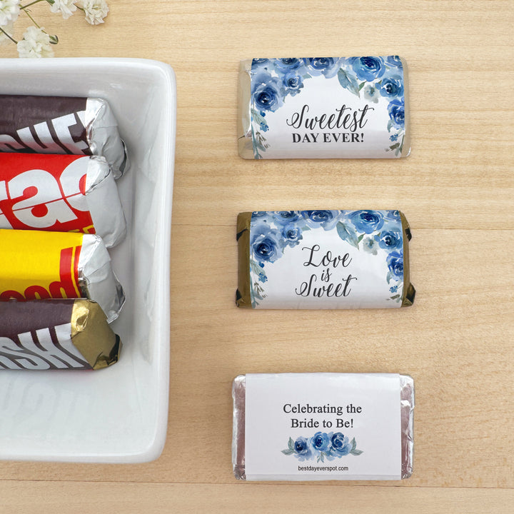 Wedding Favors, Hershey Miniatures, Bridal Shower Favors, Blue Floral