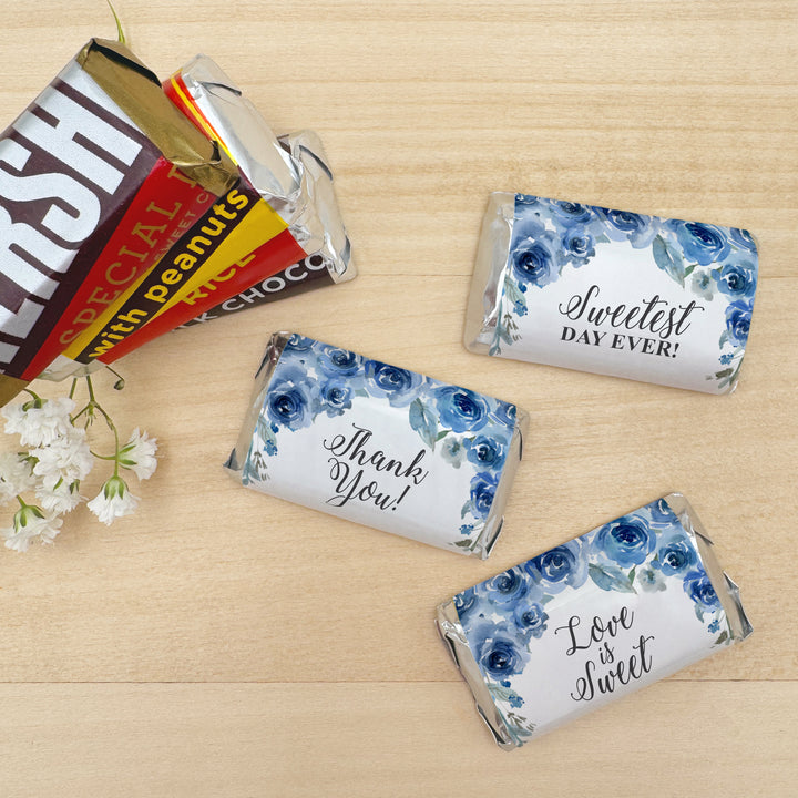 Wedding Favors, Hershey Miniatures, Bridal Shower Favors, Blue Floral