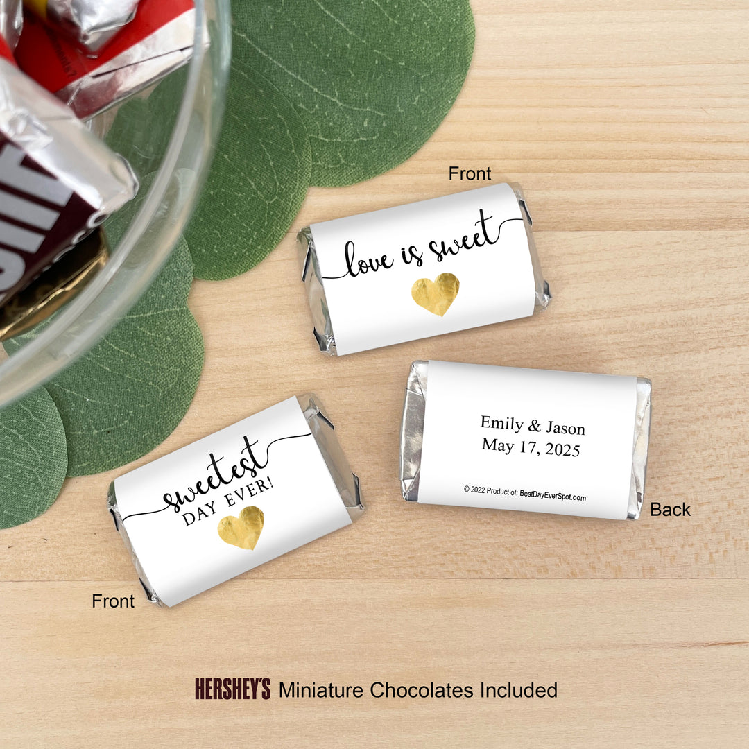 Wedding Favors, Hershey Miniatures, Bridal Shower Favors, Classic Heart