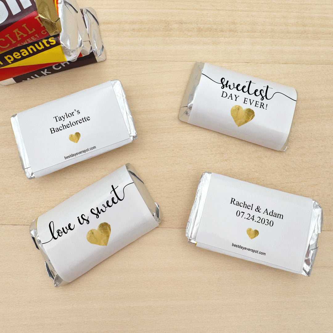 Wedding Favors, Hershey Miniatures, Bridal Shower Favors, Classic Heart