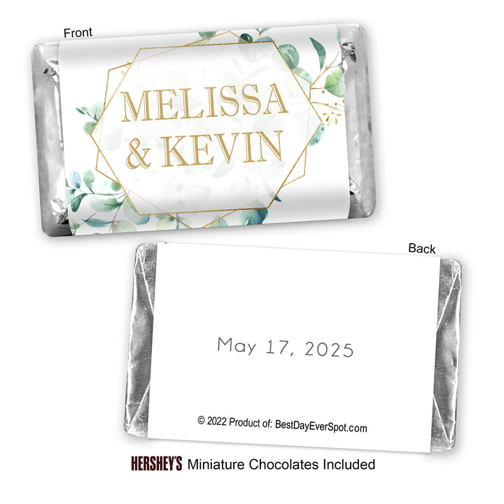 Wedding Favors, Hershey Miniatures, Bridal Shower Favors, Eucalyptus Favor