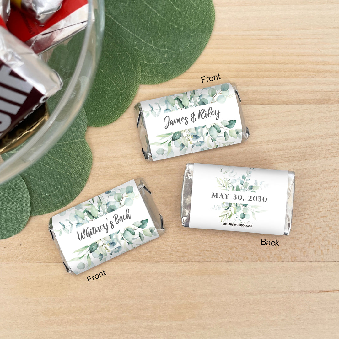 Wedding Favors, Hershey Miniatures, Bridal Shower Favors, Greenery Weddings
