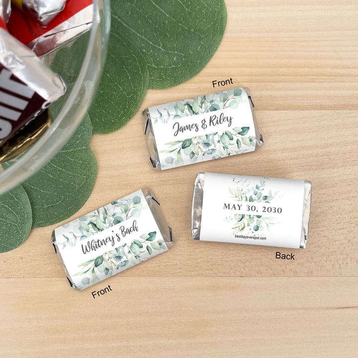 Wedding Favors, Hershey Miniatures, Bridal Shower Favors, Greenery Weddings
