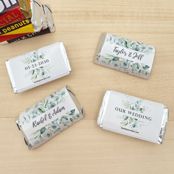 Wedding Favors, Hershey Miniatures, Bridal Shower Favors, Greenery Weddings