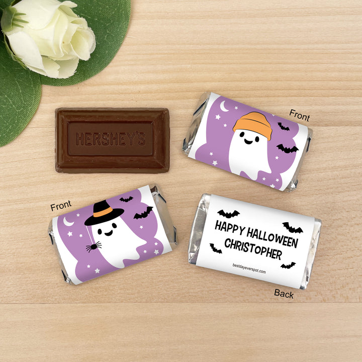 Assorted Hershey®’s Miniatures™, Halloween Party Treats, Personalized Trick-or-Treat Candy, Ghosts with Hats