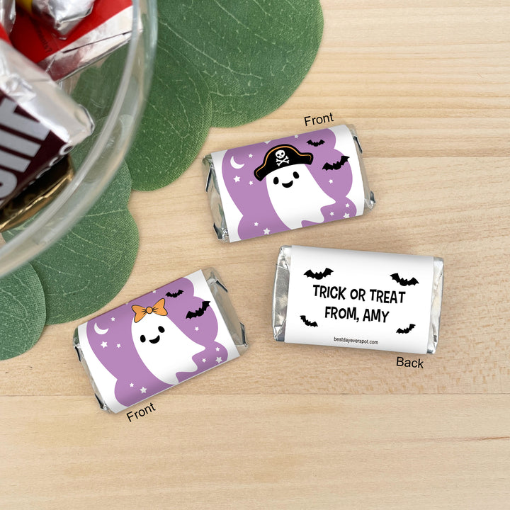 Assorted Hershey®’s Miniatures™, Halloween Party Treats, Personalized Trick-or-Treat Candy, Ghosts with Hats