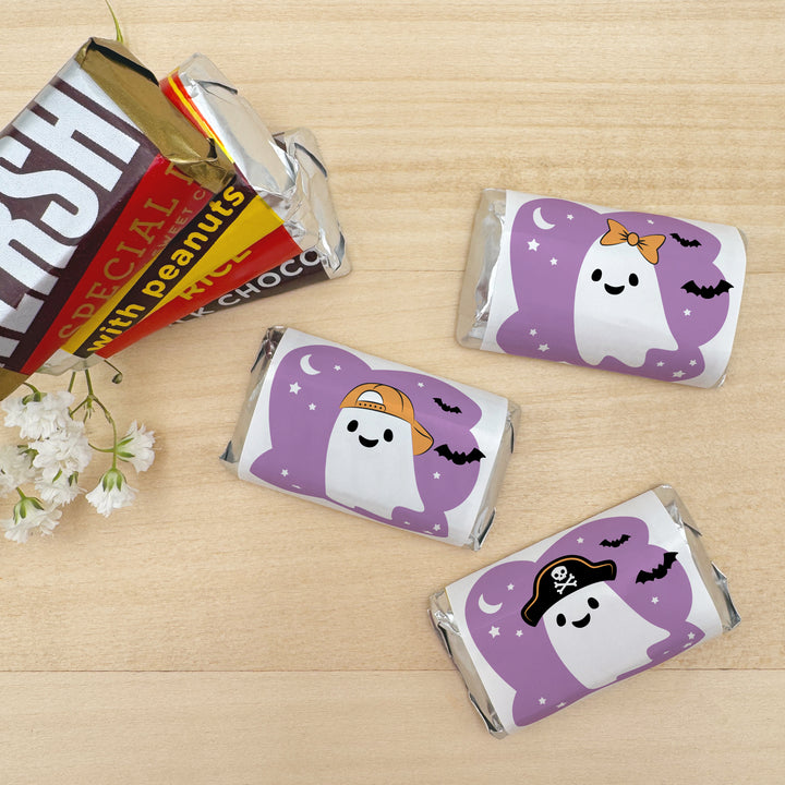 Assorted Hershey®’s Miniatures™, Halloween Party Treats, Personalized Trick-or-Treat Candy, Ghosts with Hats