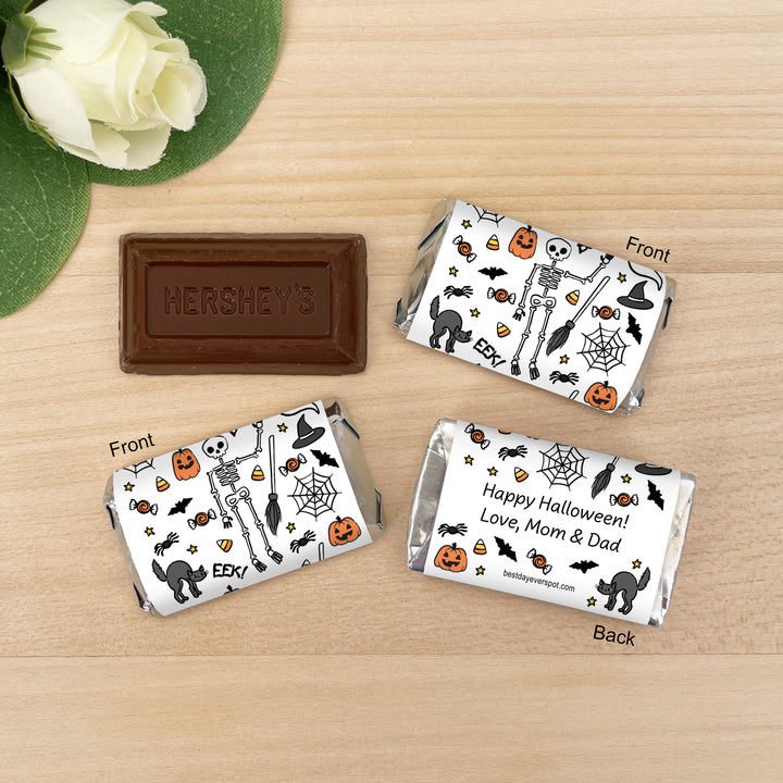 Assorted Hershey®’s Miniatures™, Halloween Party Treats, Personalized Trick-or-Treat Candy, Halloween Doodle