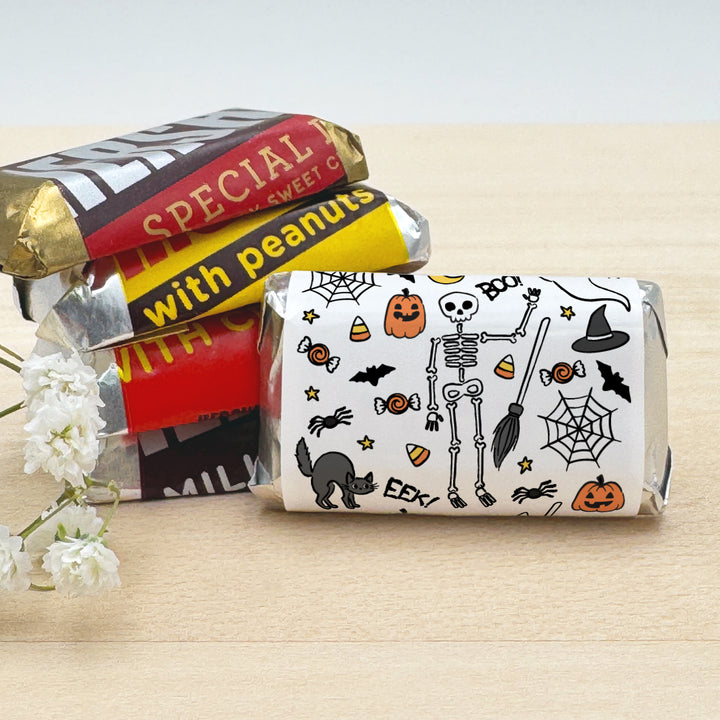 Assorted Hershey®’s Miniatures™, Halloween Party Treats, Personalized Trick-or-Treat Candy, Halloween Doodle