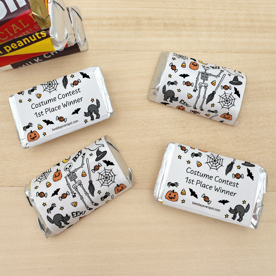 Assorted Hershey®’s Miniatures™, Halloween Party Treats, Personalized Trick-or-Treat Candy, Halloween Doodle