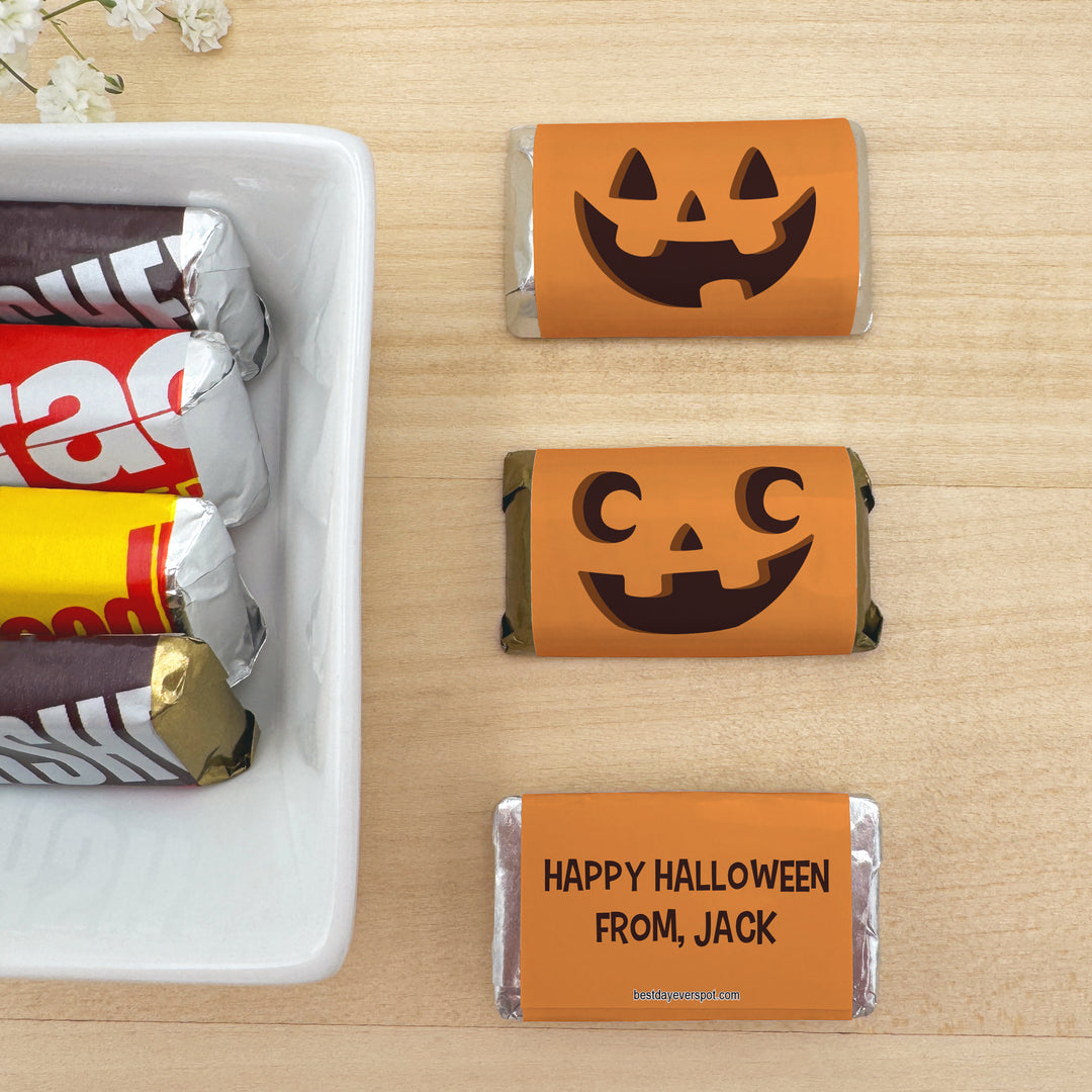 Assorted Hershey®’s Miniatures™, Halloween Party Treats, Personalized Trick-or-Treat Candy, Jack-o-Lanterns