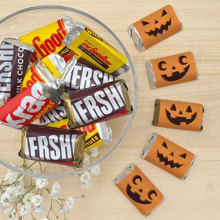 Assorted Hershey®’s Miniatures™, Halloween Party Treats, Personalized Trick-or-Treat Candy, Jack-o-Lanterns