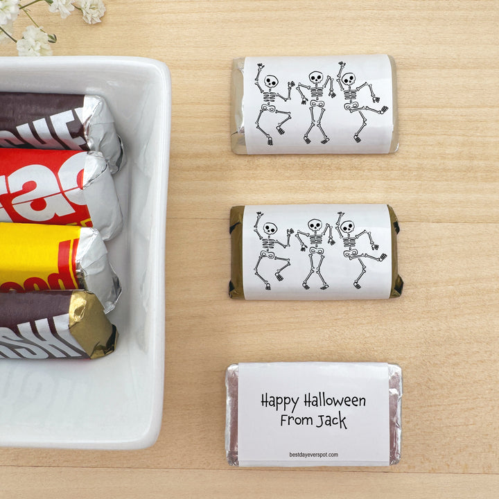 Assorted Hershey®’s Miniatures™, Halloween Party Treats, Personalized Trick-or-Treat Candy, Dancing Skeletons