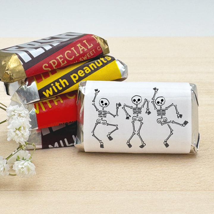 Assorted Hershey®’s Miniatures™, Halloween Party Treats, Personalized Trick-or-Treat Candy, Dancing Skeletons