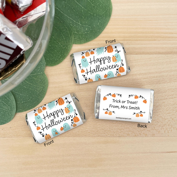 Assorted Hershey®’s Miniatures™, Halloween Party Treats, Personalized Trick-or-Treat Candy, Pumpkin Patch Ghosts
