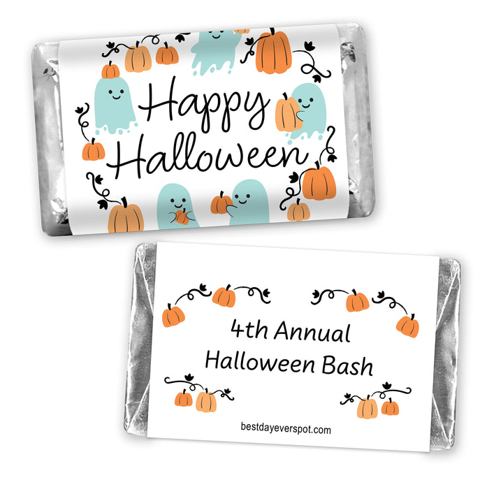 Assorted Hershey®’s Miniatures™, Halloween Party Treats, Personalized Trick-or-Treat Candy, Pumpkin Patch Ghosts