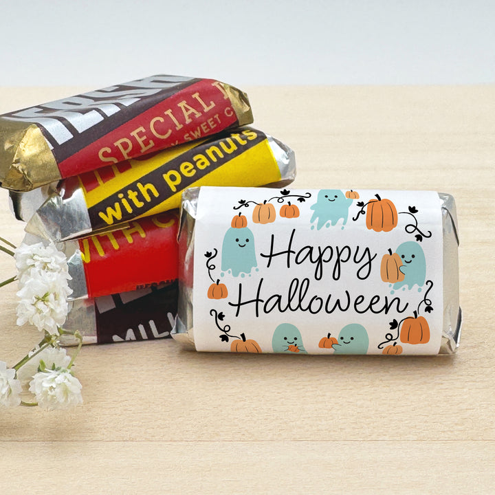 Assorted Hershey®’s Miniatures™, Halloween Party Treats, Personalized Trick-or-Treat Candy, Pumpkin Patch Ghosts