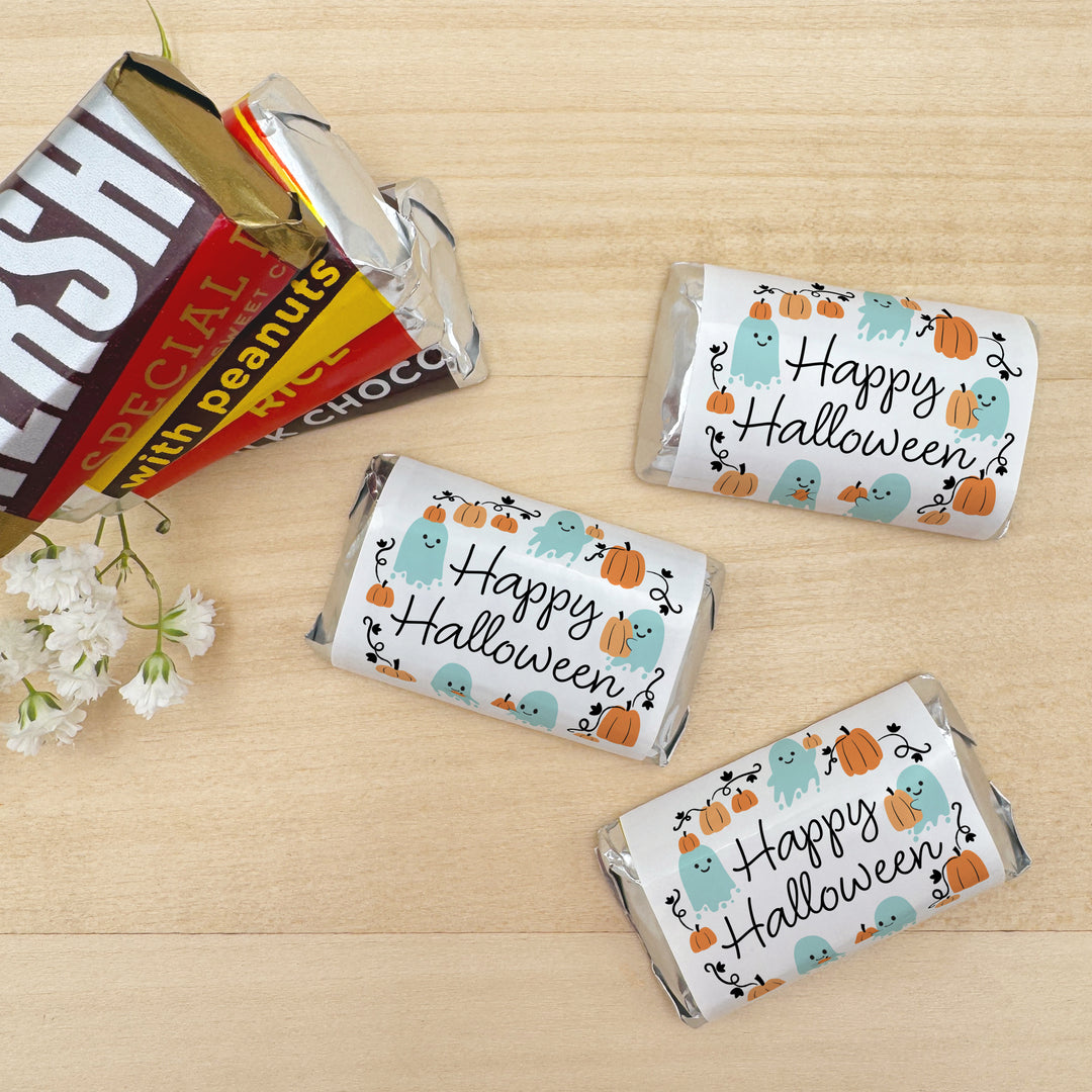 Assorted Hershey®’s Miniatures™, Halloween Party Treats, Personalized Trick-or-Treat Candy, Pumpkin Patch Ghosts