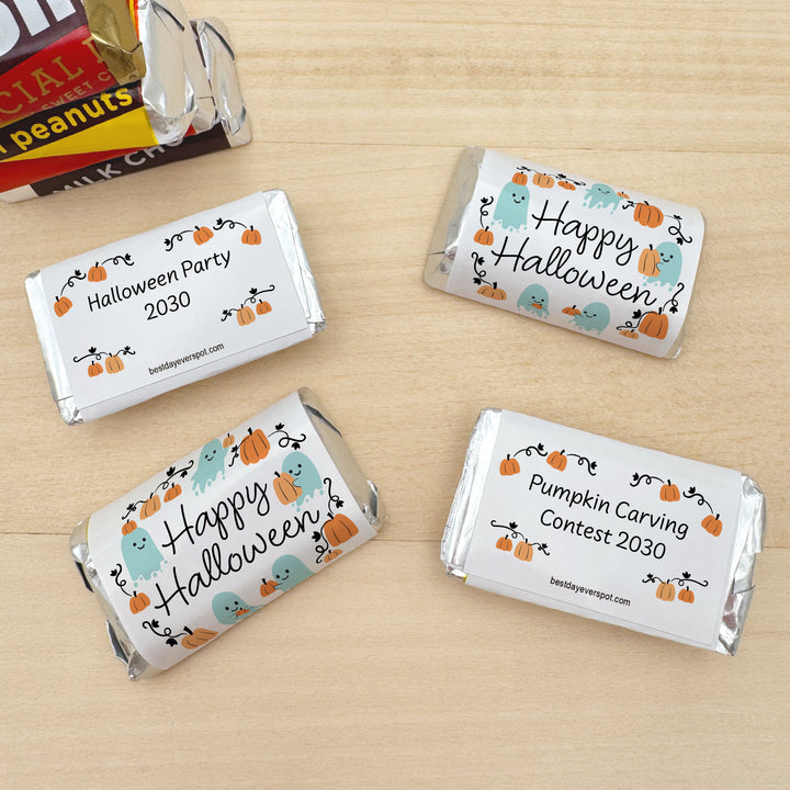 Assorted Hershey®’s Miniatures™, Halloween Party Treats, Personalized Trick-or-Treat Candy, Pumpkin Patch Ghosts