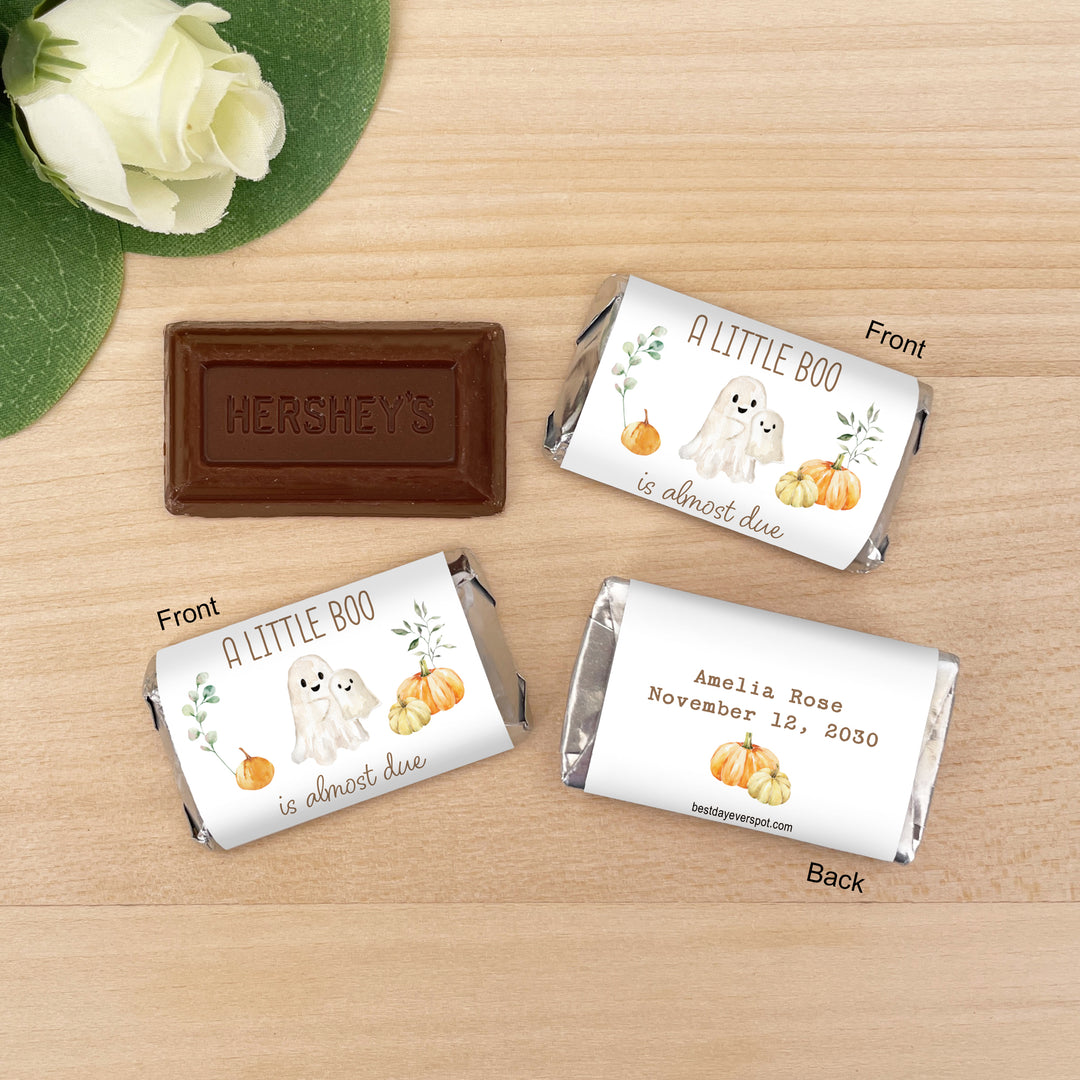 A Little Boo is Almost Due, Hershey Miniatures, Fall Baby Shower Favors