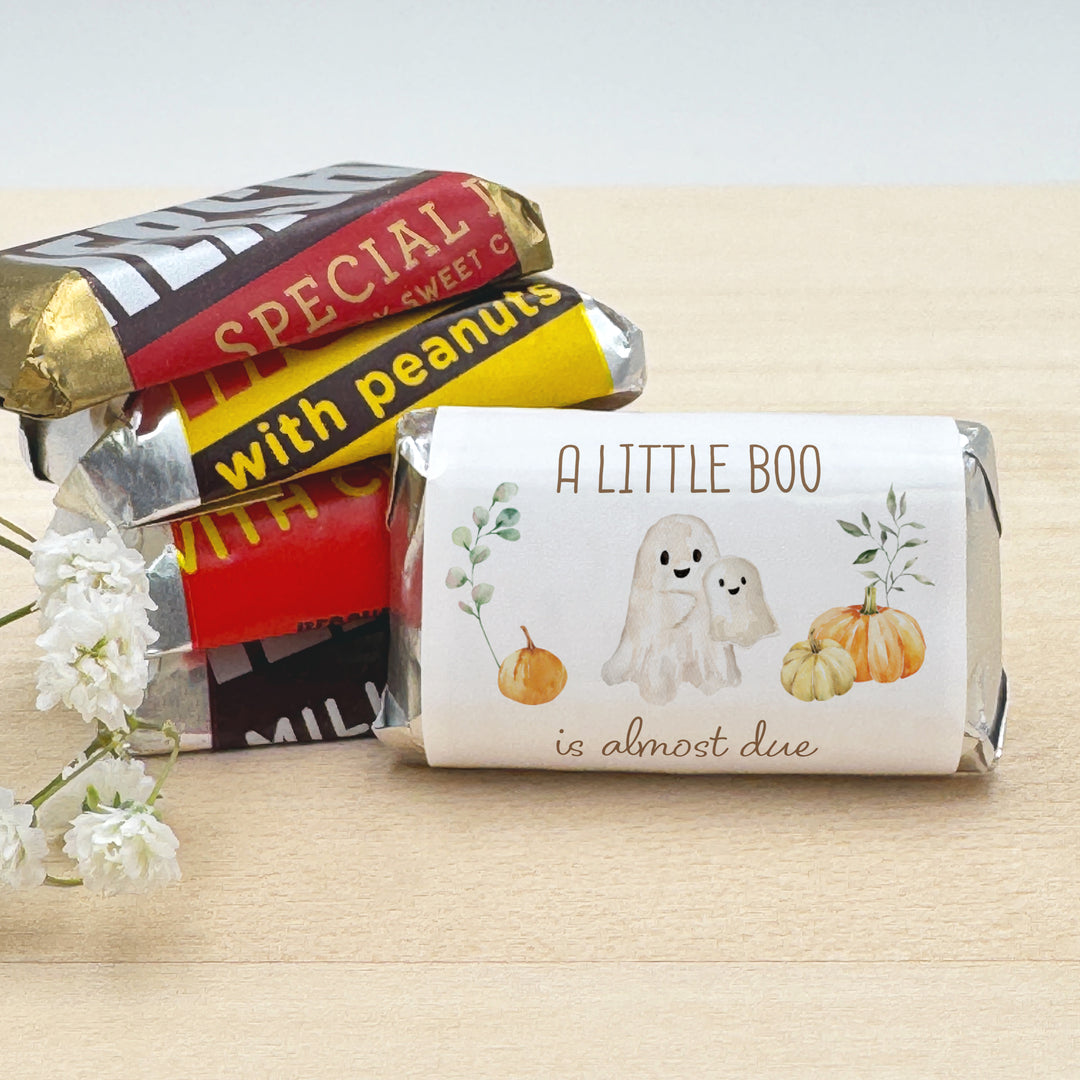 A Little Boo is Almost Due, Hershey Miniatures, Fall Baby Shower Favors