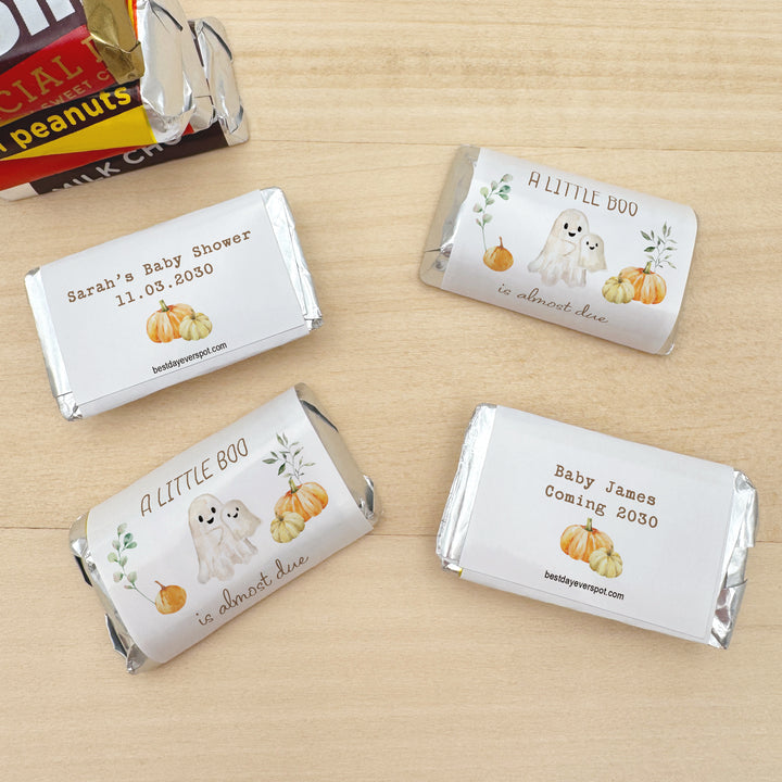 A Little Boo is Almost Due, Hershey Miniatures, Fall Baby Shower Favors
