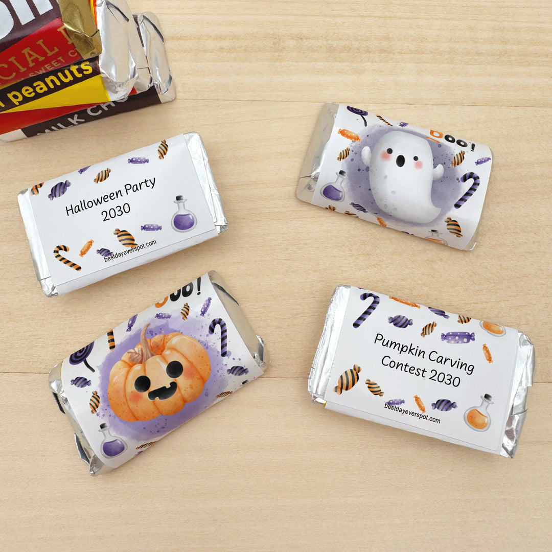 Assorted Hershey®’s Miniatures™, Halloween Party Treats, Personalized Trick-or-Treat Candy, Spooky Icons
